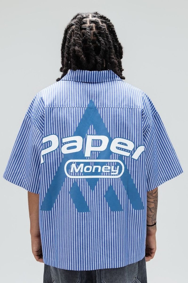 Paper Money Blue Collar Shirt