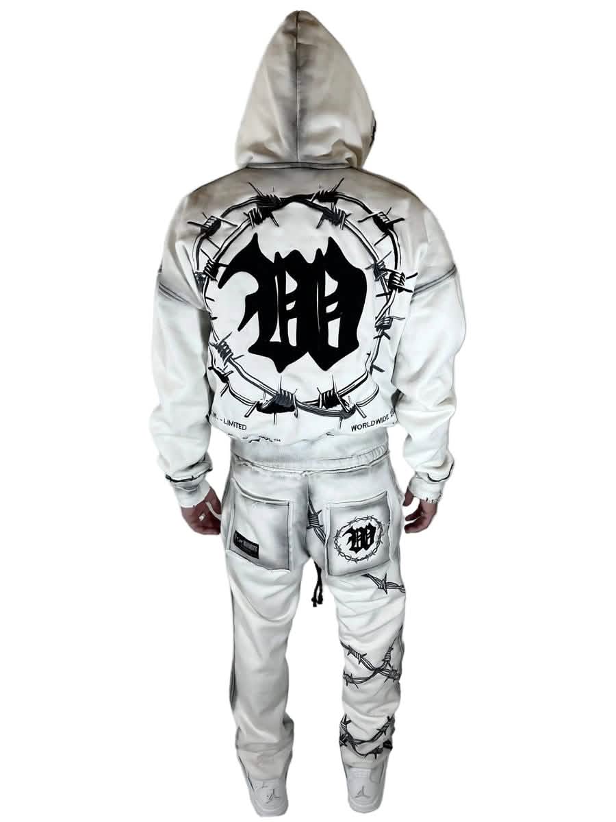 2THEWORLD Barbed Wire Sweatsuit from On Time Fashions – Sweatsuit by On Time Fashions , Birmingham AL’s 1 fashion store and premier destination for streetwear, suits, kids fashion, and big & tall