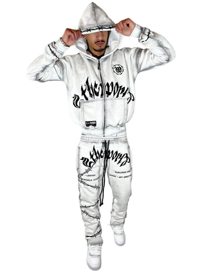 2THEWORLD Barbed Wire Sweatsuit from On Time Fashions – Sweatsuit by On Time Fashions , Birmingham AL’s 1 fashion store and premier destination for streetwear, suits, kids fashion, and big & tall
