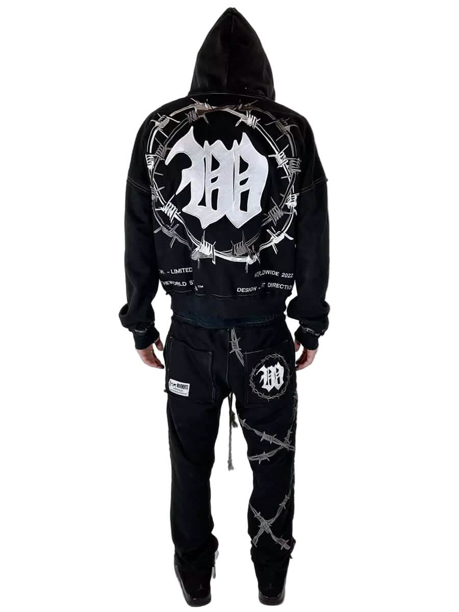 2THEWORLD Barbed Wire Sweatsuit from On Time Fashions – Sweatsuit by On Time Fashions , Birmingham AL’s 1 fashion store and premier destination for streetwear, suits, kids fashion, and big & tall