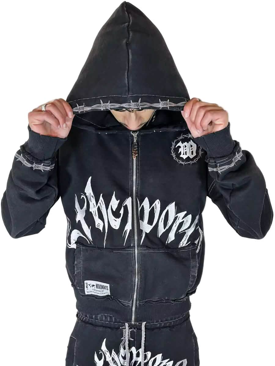 2THEWORLD Barbed Wire Sweatsuit from On Time Fashions – Sweatsuit by On Time Fashions , Birmingham AL’s 1 fashion store and premier destination for streetwear, suits, kids fashion, and big & tall