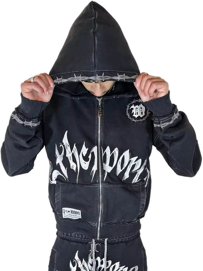 2THEWORLD Barbed Wire Sweatsuit from On Time Fashions – Sweatsuit by On Time Fashions , Birmingham AL’s 1 fashion store and premier destination for streetwear, suits, kids fashion, and big & tall