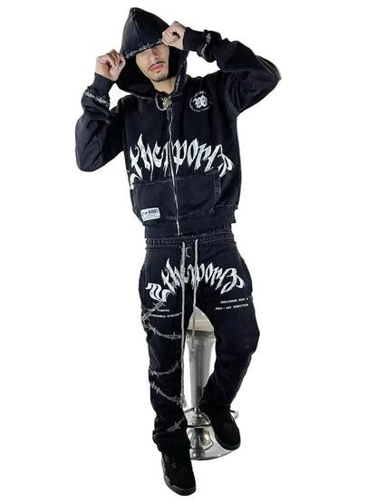 2THEWORLD Barbed Wire Sweatsuit from On Time Fashions – Sweatsuit by On Time Fashions , Birmingham AL’s 1 fashion store and premier destination for streetwear, suits, kids fashion, and big & tall