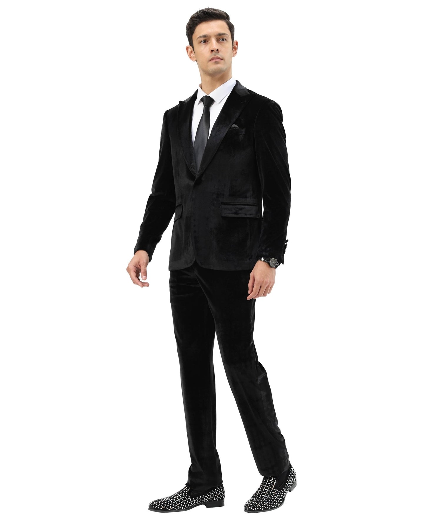 3 PC Solid Textured Peak Lapel Suit from On Time Fashions – Apparel & Accessories by Tazzio, Birmingham AL’s 1 fashion store and premier destination for streetwear, suits, kids fashion, and big & tall