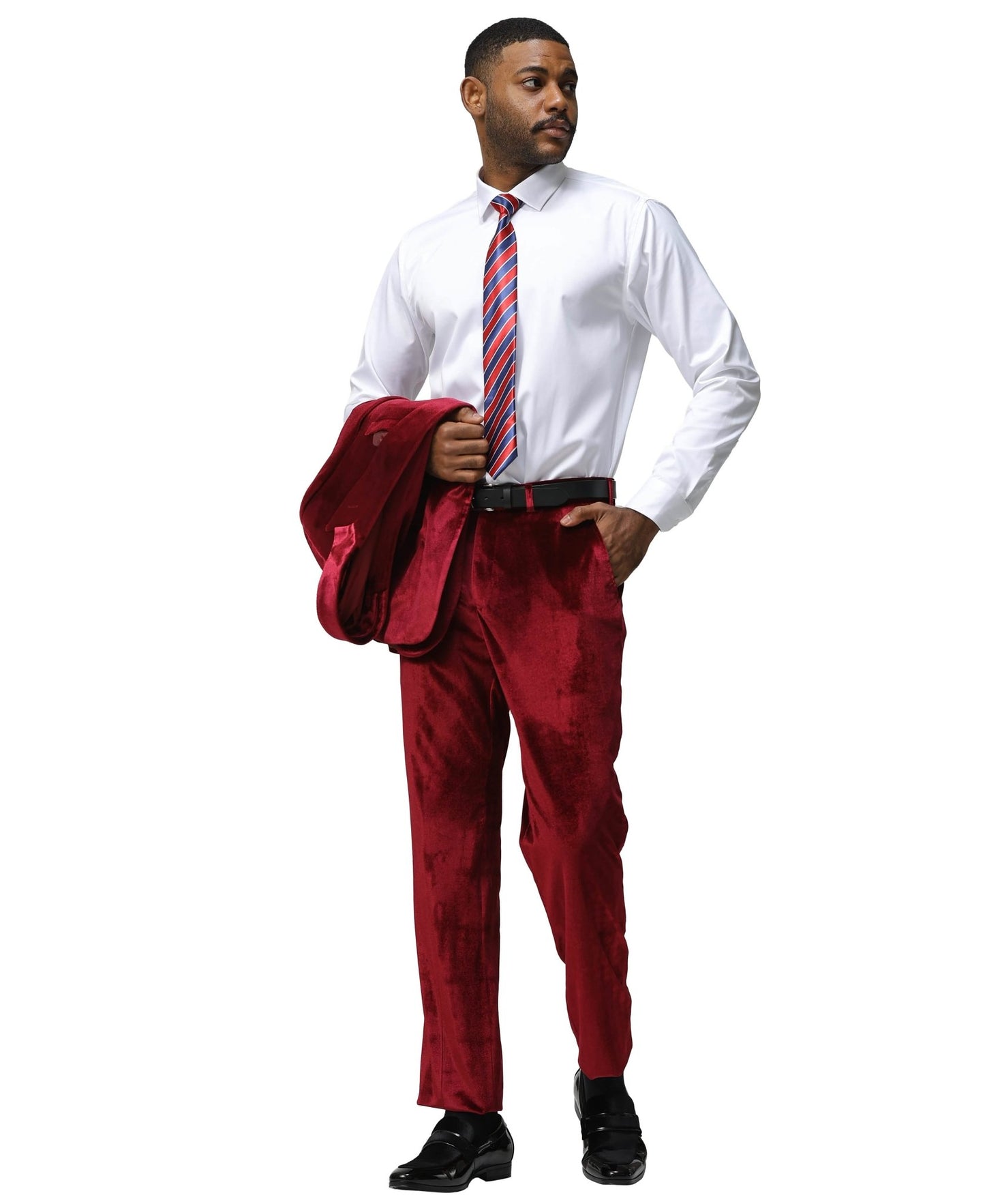3 PC Solid Textured Peak Lapel Suit from On Time Fashions – Apparel & Accessories by Tazzio, Birmingham AL’s 1 fashion store and premier destination for streetwear, suits, kids fashion, and big & tall