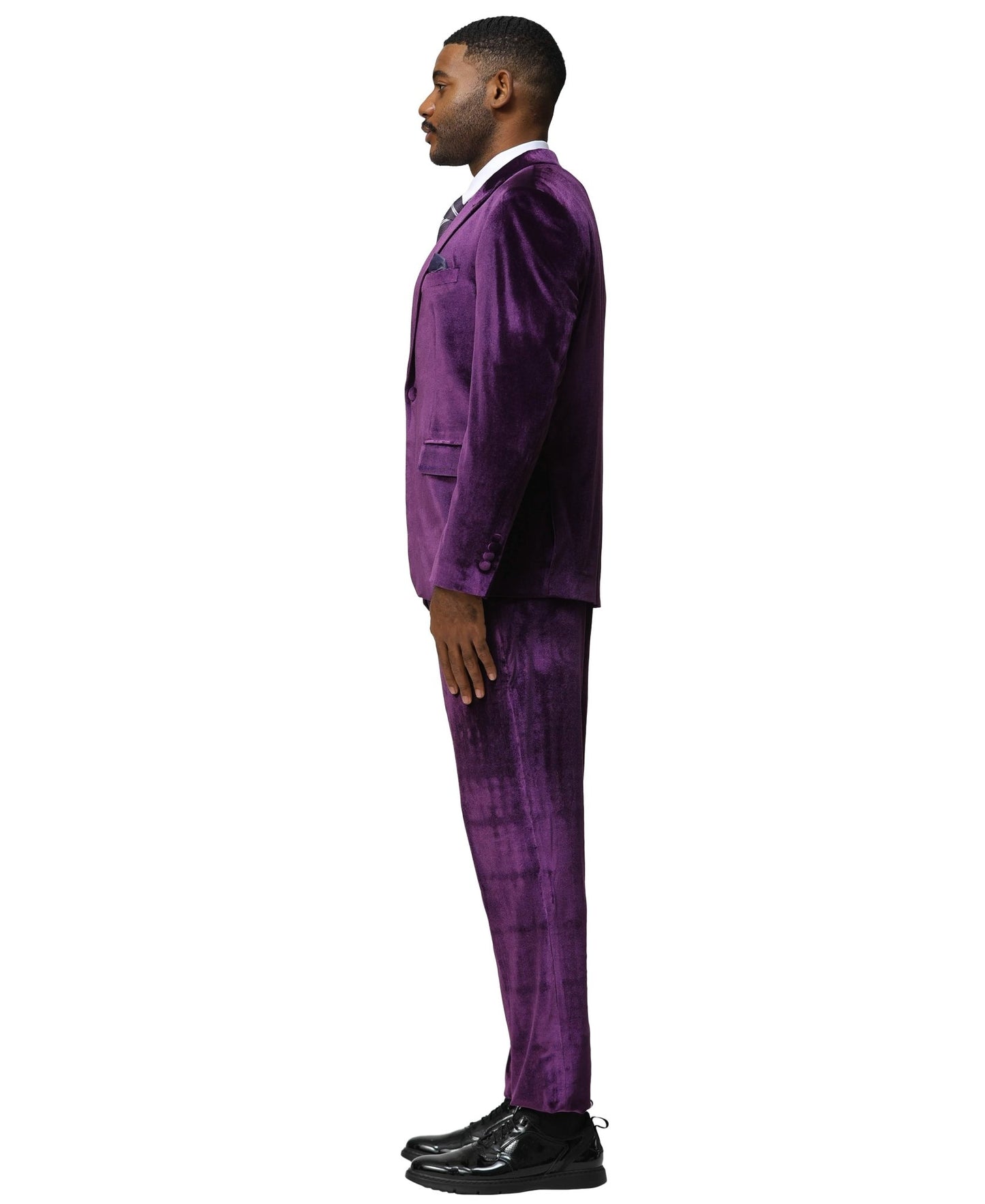 3 PC Solid Textured Peak Lapel Suit from On Time Fashions – Apparel & Accessories by Tazzio, Birmingham AL’s 1 fashion store and premier destination for streetwear, suits, kids fashion, and big & tall