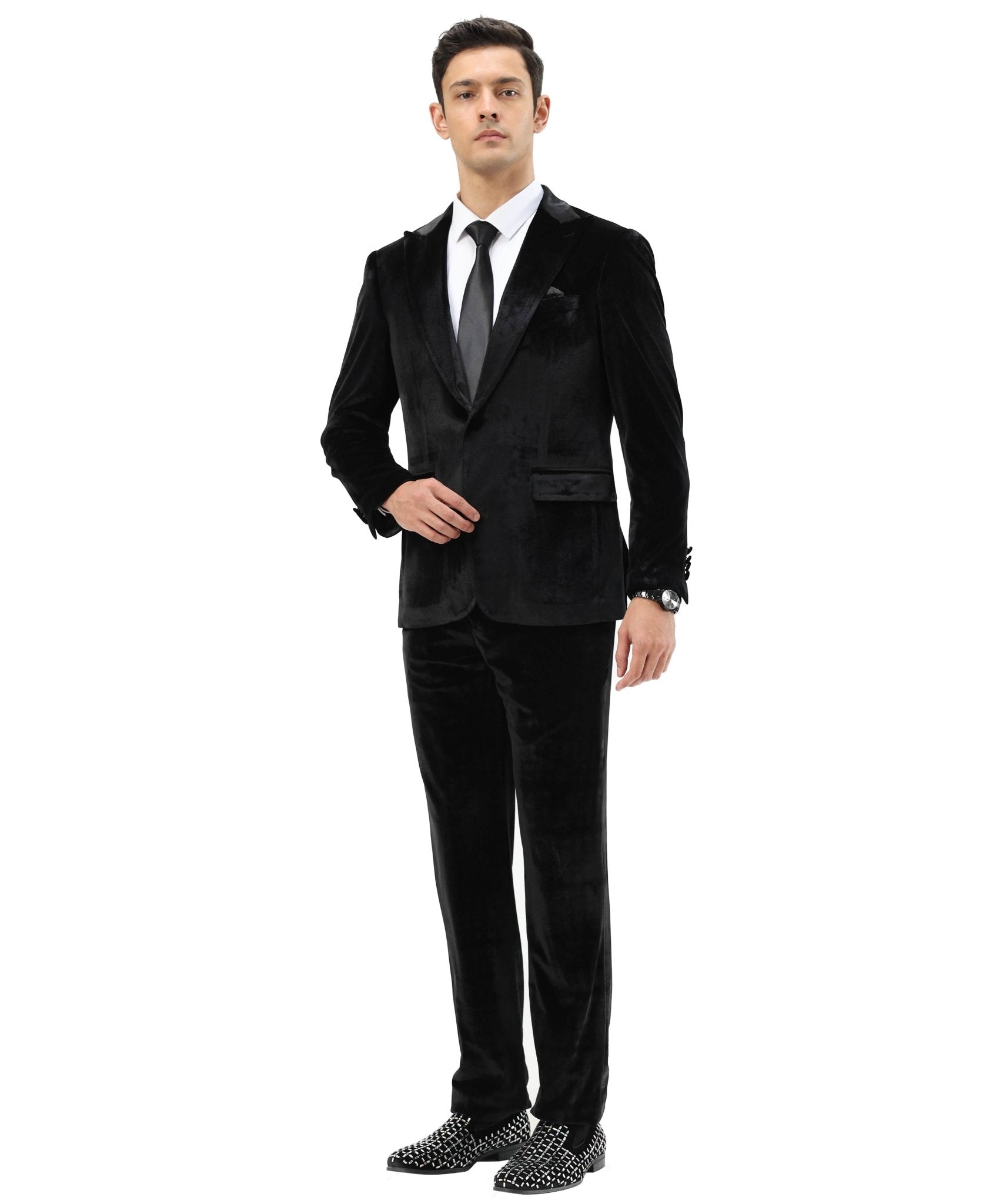 3 PC Solid Textured Peak Lapel Suit from On Time Fashions – Apparel & Accessories by Tazzio, Birmingham AL’s 1 fashion store and premier destination for streetwear, suits, kids fashion, and big & tall