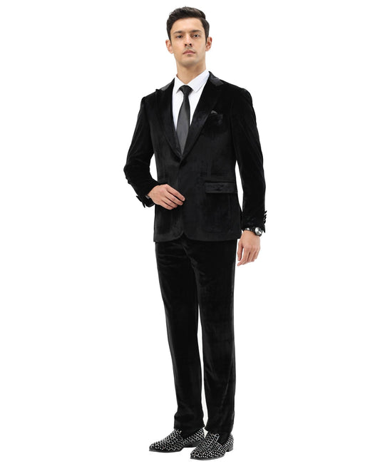 3 PC Solid Textured Peak Lapel Suit from On Time Fashions – Apparel & Accessories by Tazzio, Birmingham AL’s 1 fashion store and premier destination for streetwear, suits, kids fashion, and big & tall