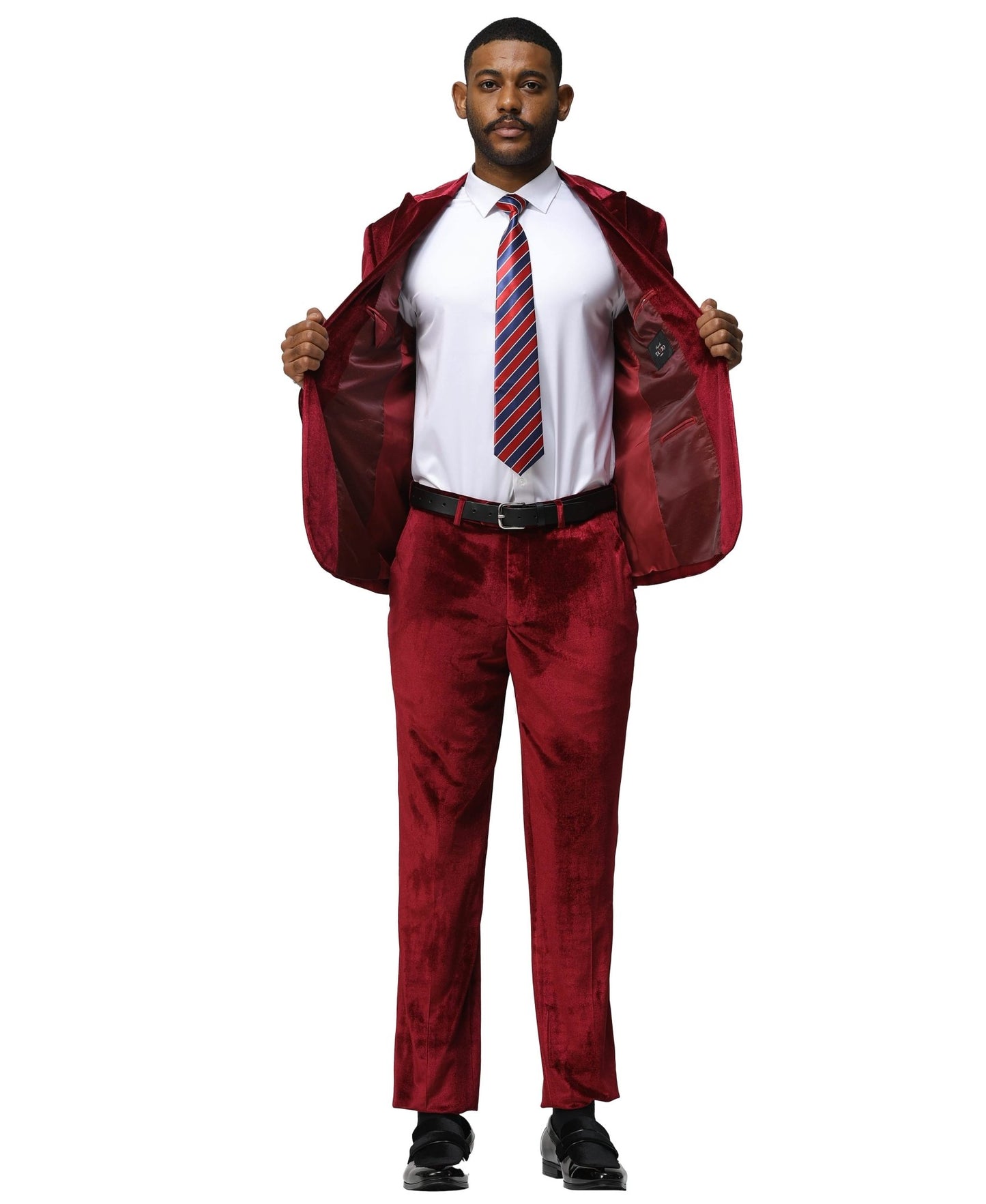 3 PC Solid Textured Peak Lapel Suit from On Time Fashions – Apparel & Accessories by Tazzio, Birmingham AL’s 1 fashion store and premier destination for streetwear, suits, kids fashion, and big & tall
