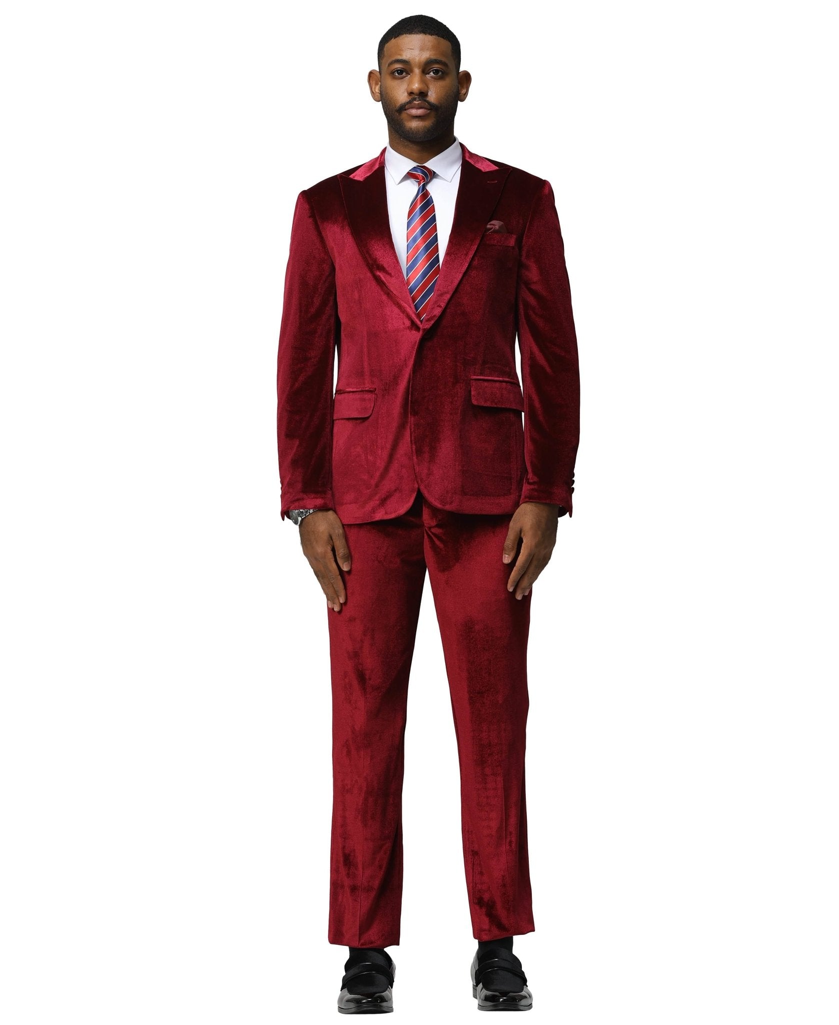 3 PC Solid Textured Peak Lapel Suit from On Time Fashions – Apparel & Accessories by Tazzio, Birmingham AL’s 1 fashion store and premier destination for streetwear, suits, kids fashion, and big & tall