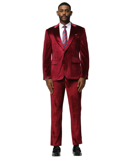 3 PC Solid Textured Peak Lapel Suit from On Time Fashions – Apparel & Accessories by Tazzio, Birmingham AL’s 1 fashion store and premier destination for streetwear, suits, kids fashion, and big & tall