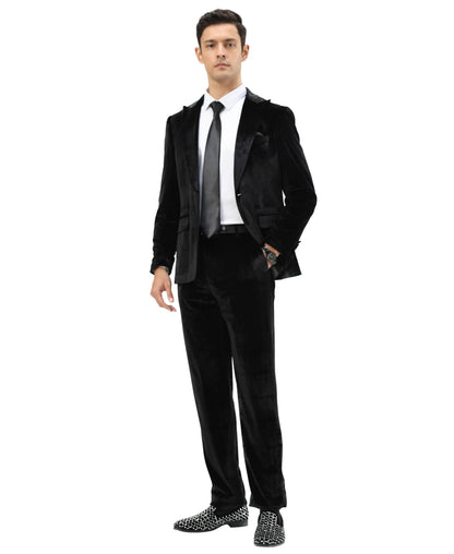 3 PC Solid Textured Peak Lapel Suit from On Time Fashions – Apparel & Accessories by Tazzio, Birmingham AL’s 1 fashion store and premier destination for streetwear, suits, kids fashion, and big & tall