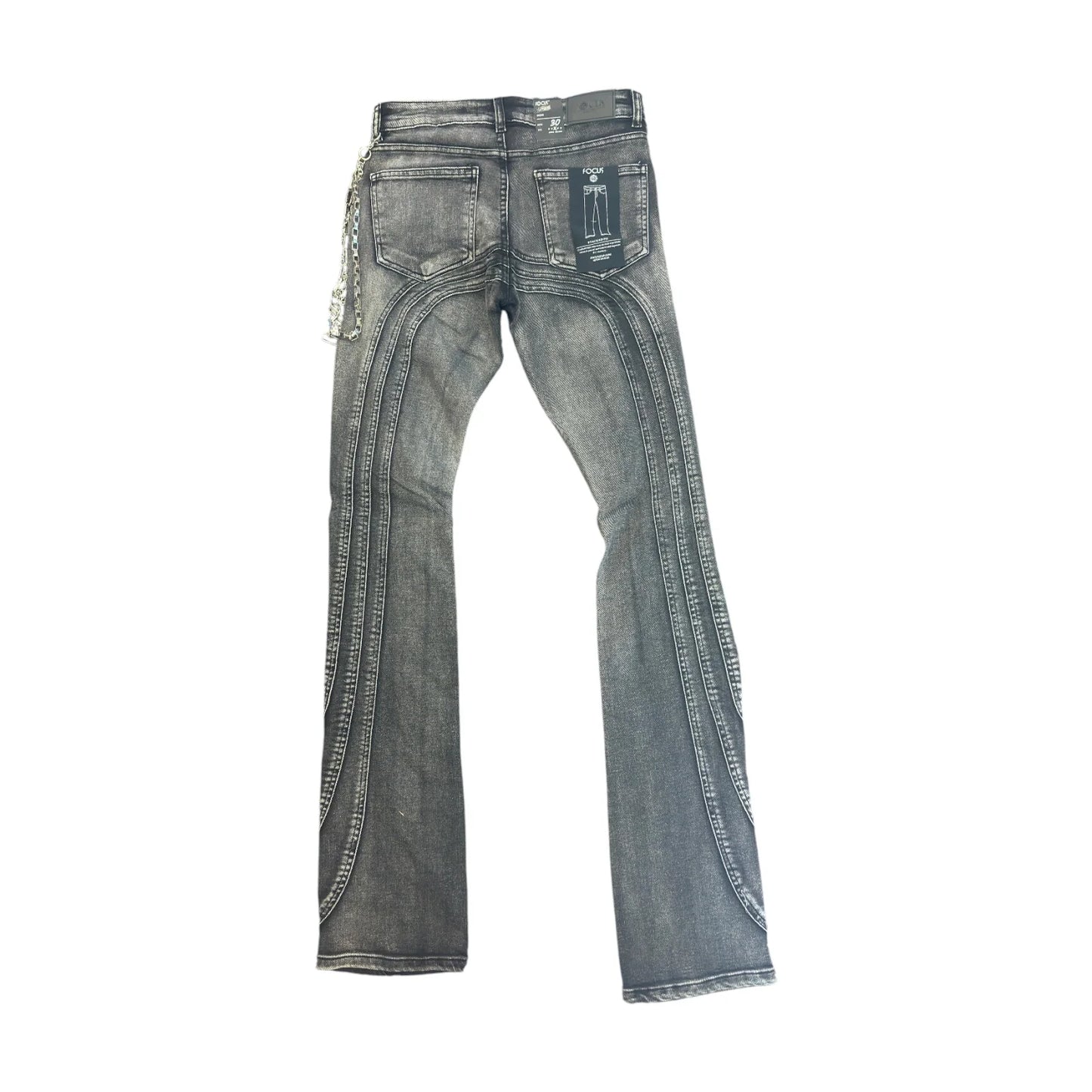Focus Multi Curve Stitched Stud Denim