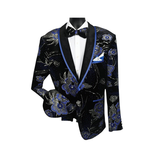 Mazari Floral Metallic Blazer – 9640