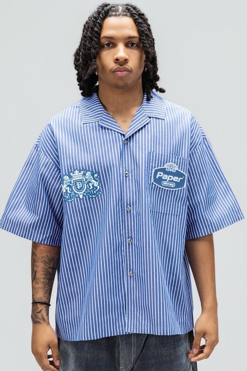 Paper Money Blue Collar Shirt