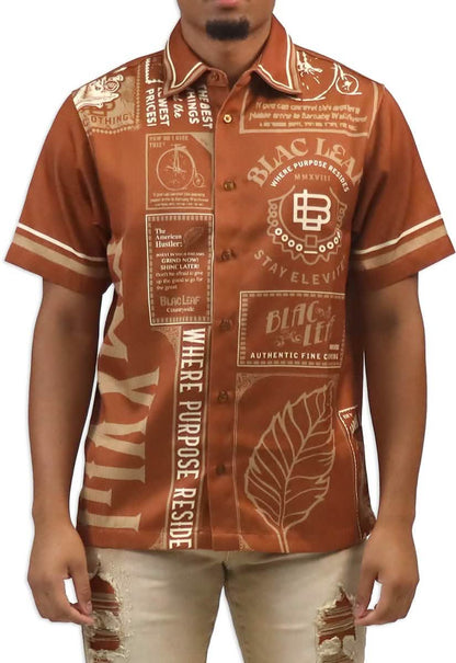 Blac Leaf Where Purpose Resides Button Up