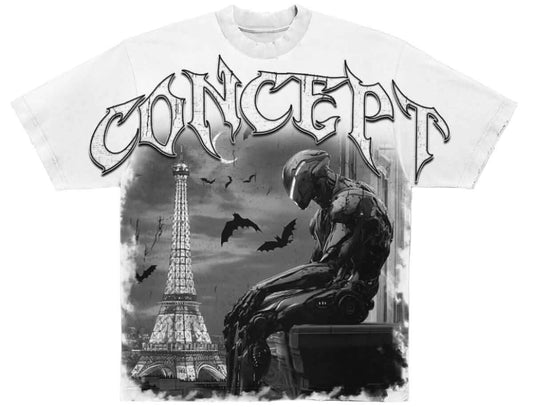 Concept Paris SNV T-shirt featuring a robot and Eiffel Tower graphic. Shop online or pick up in store for unique style.