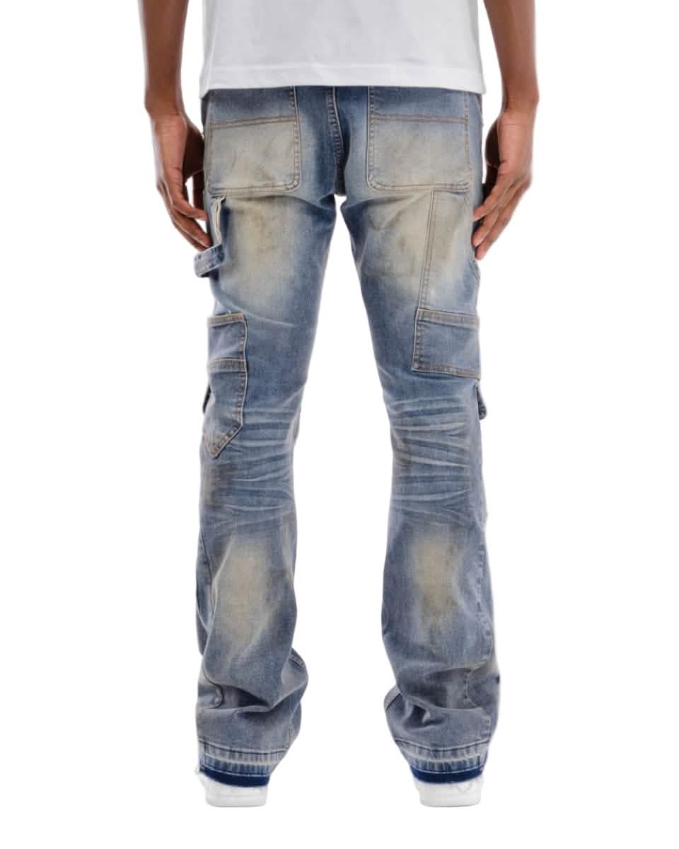 Copper Rivet Carpenter Zipper Front Flare Jean