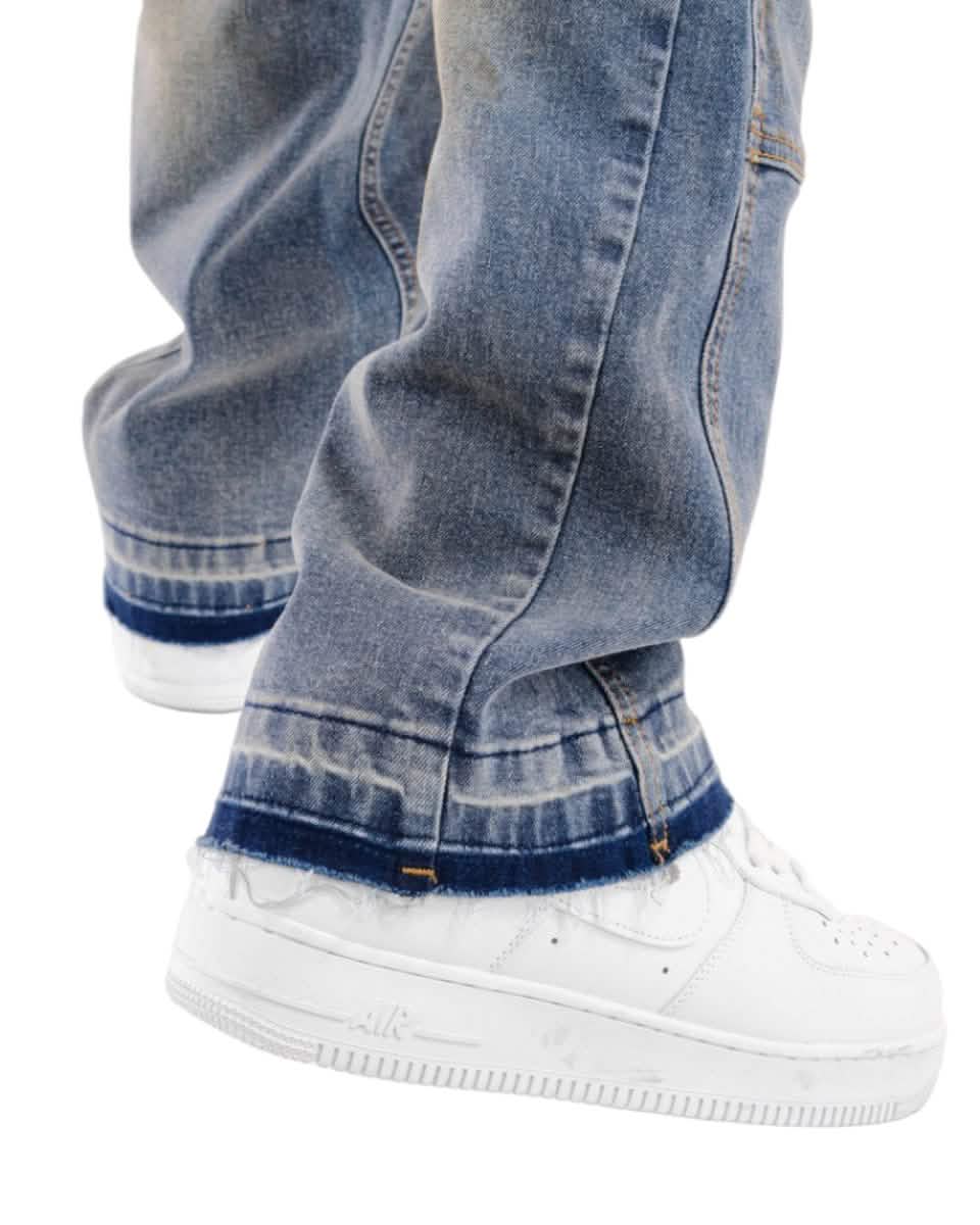 Copper Rivet Carpenter Zipper Front Flare Jean