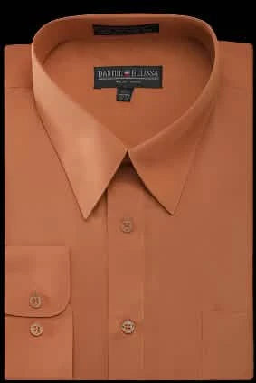 RUSTdress shirt with collar and buttons.
