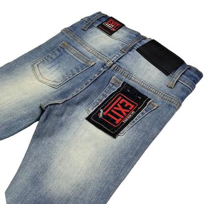 Exit Apparel Kids Distressed Skinny Jeans