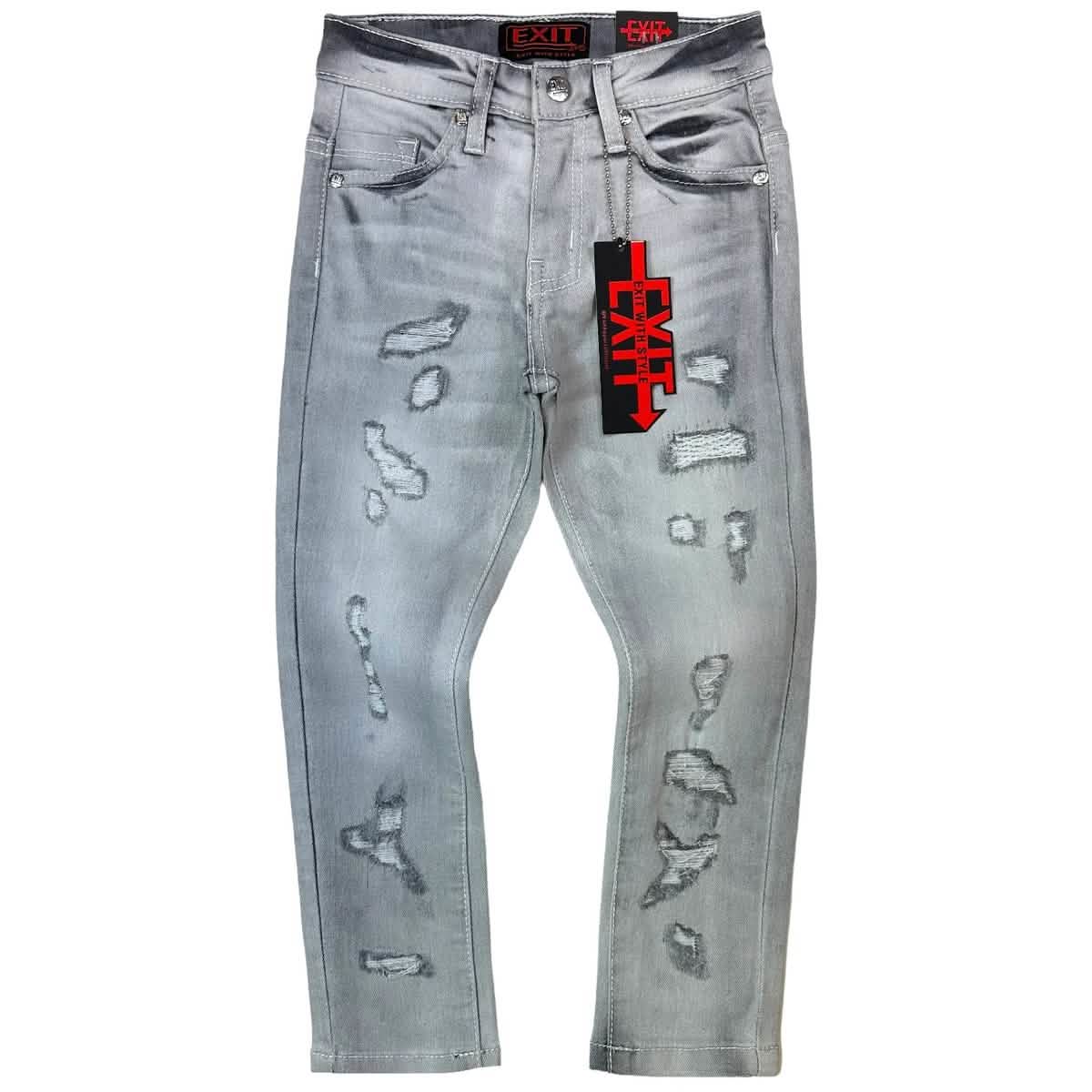 Exit Apparel Kids Distressed Skinny Jeans