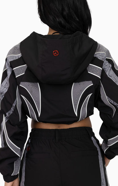 THE RED Women's Rhinestone Panel Windbreaker Set