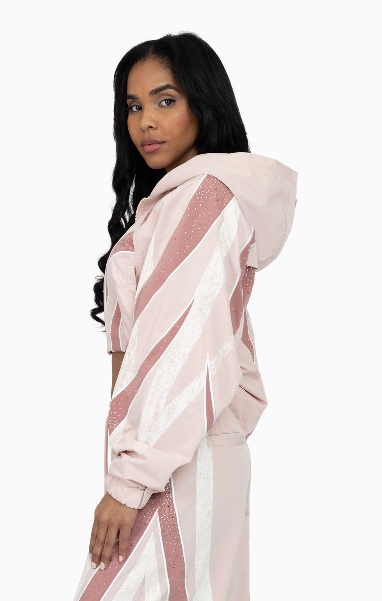 THE RED Women's Rhinestone Panel Windbreaker Set