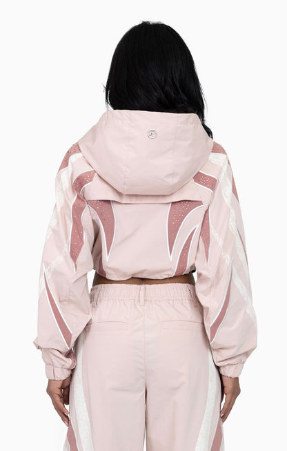 THE RED Women's Rhinestone Panel Windbreaker Set