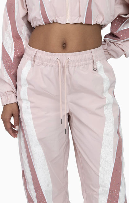 THE RED Women's Rhinestone Panel Windbreaker Set