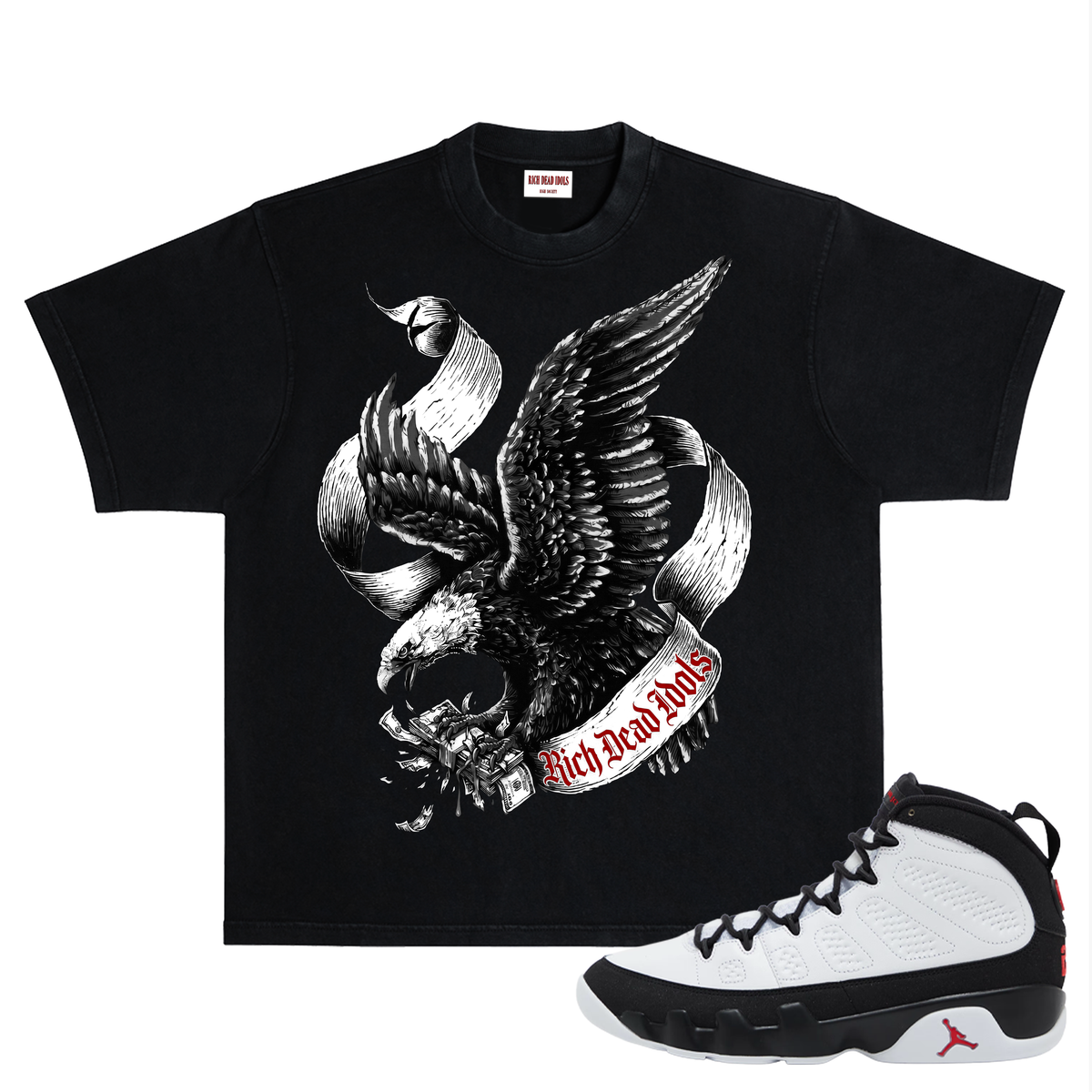 Rich Dead Idols Eagle $oaring Tee