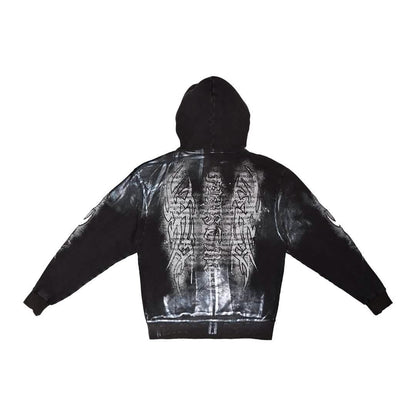 First Row Y2K Tribal Metallic Hoodie