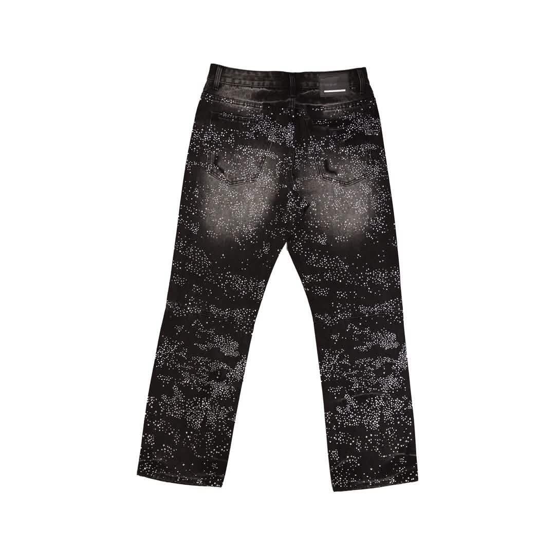 First Row Rhinestone Ripped Jeans