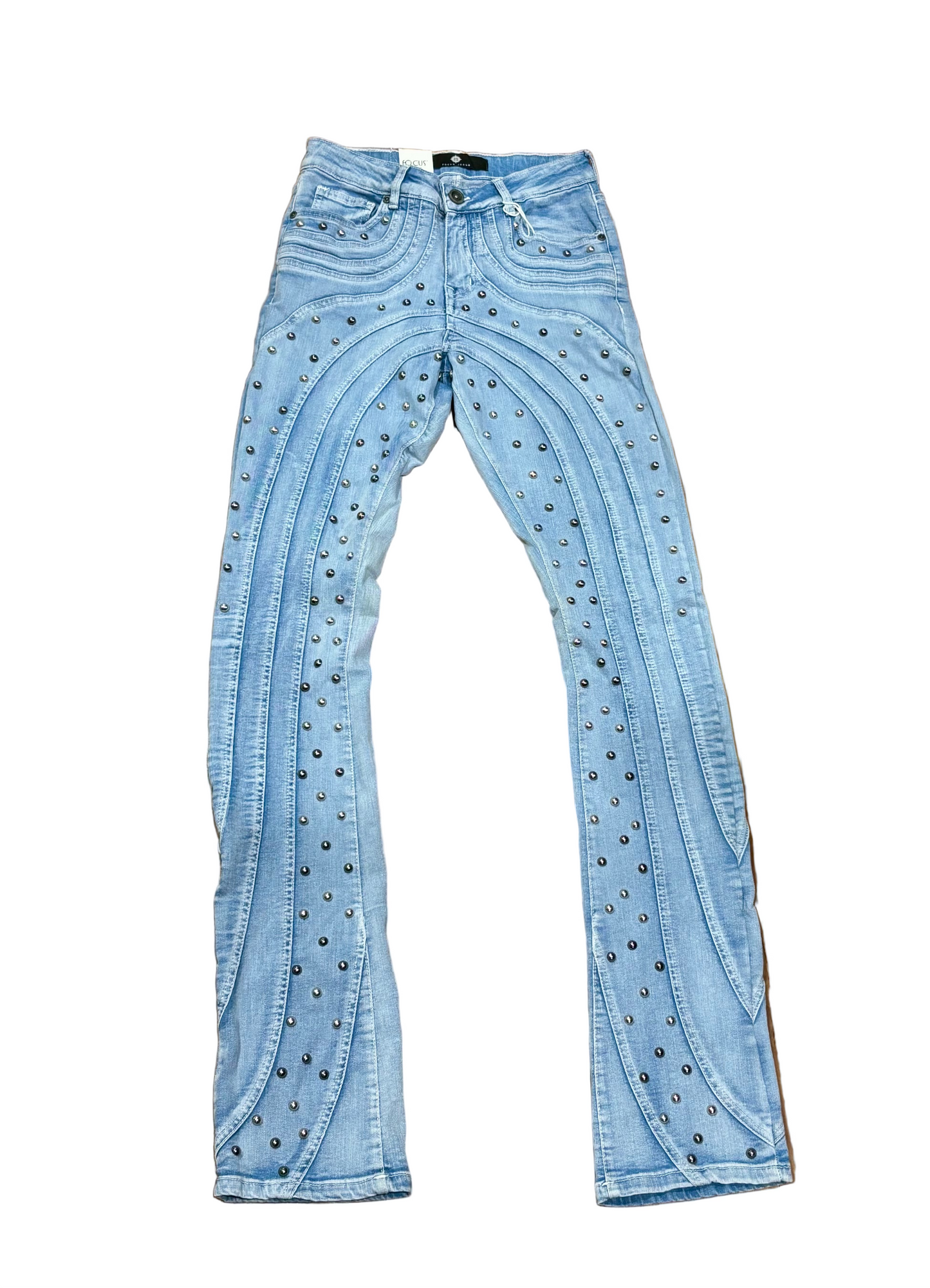 Focus Multi Curve Stitched Stud Denim