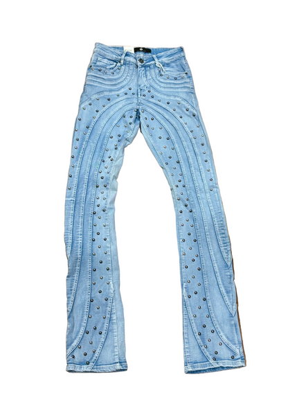 Focus Multi Curve Stitched Stud Denim