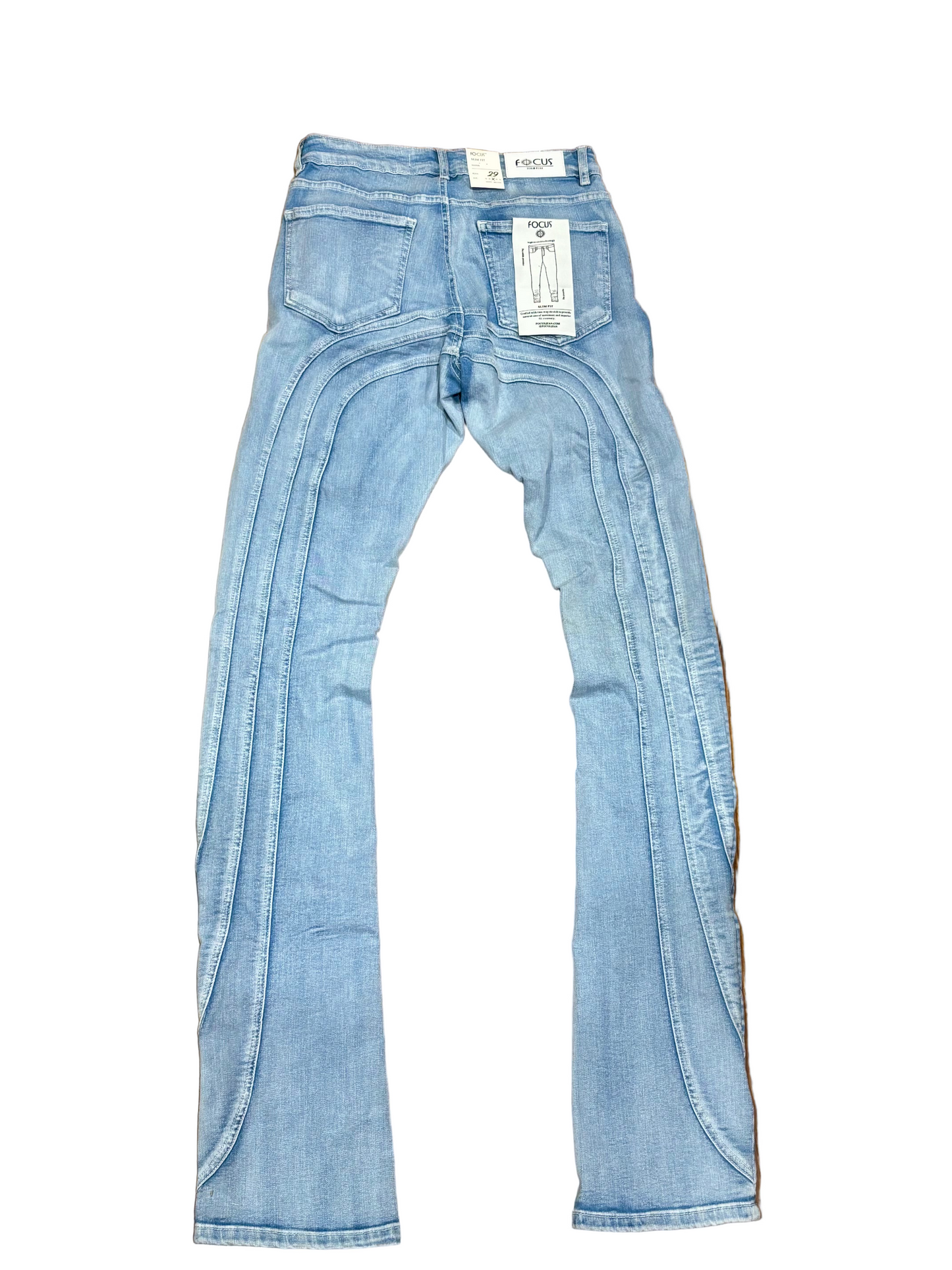 Focus Multi Curve Stitched Stud Denim