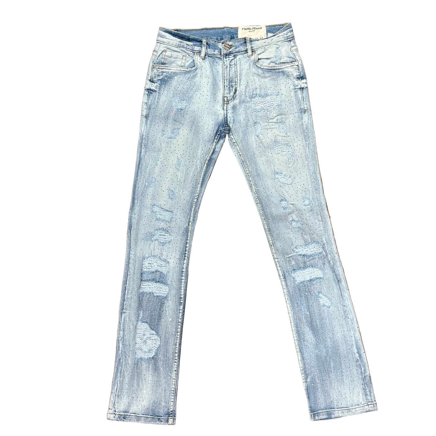 FWRD Crystalized Slim Denim