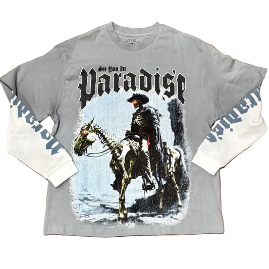See You in Paradise Skeleton Cowboy Layered Tee