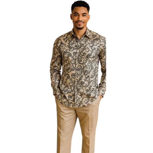 Stacy Adams Scroll Button Down
