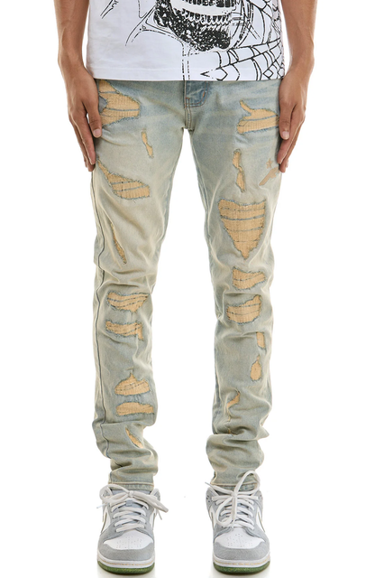 KDNK Dune Embroidered Skinny Jeans