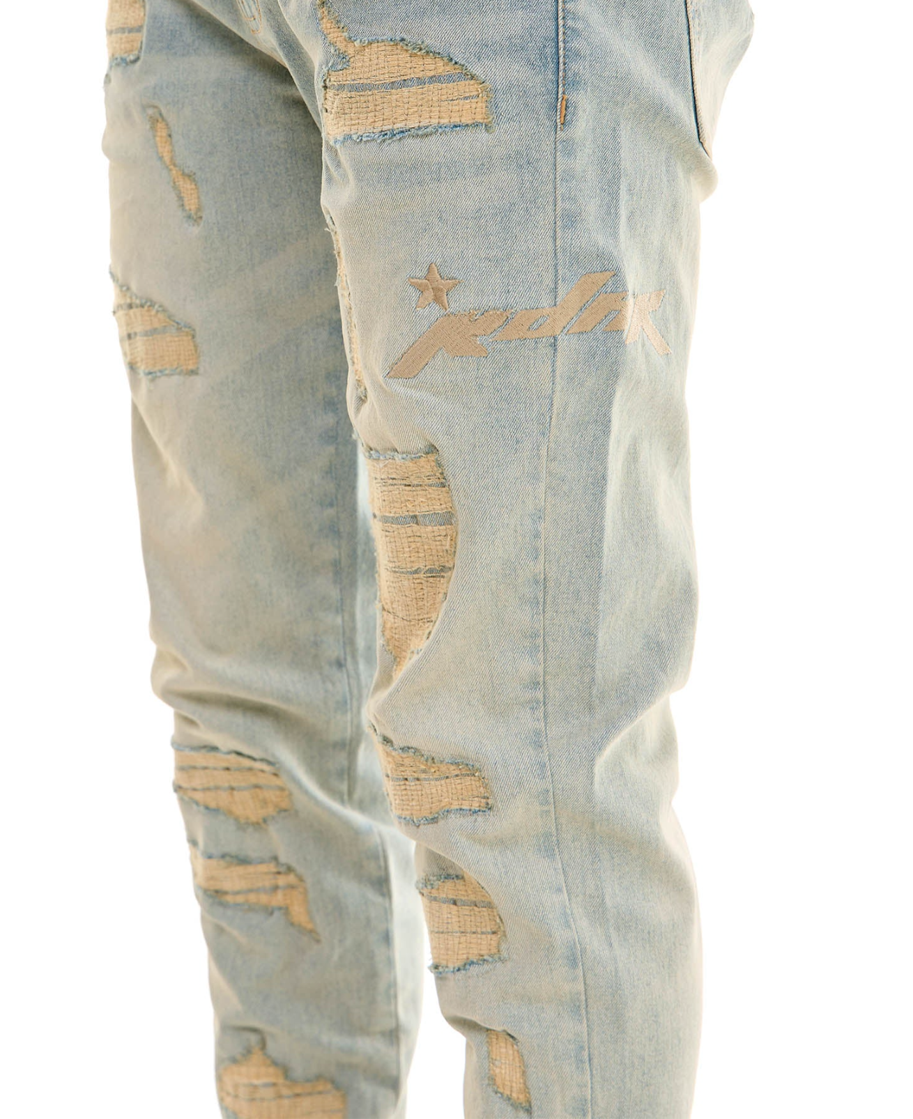 KDNK Dune Embroidered Skinny Jeans
