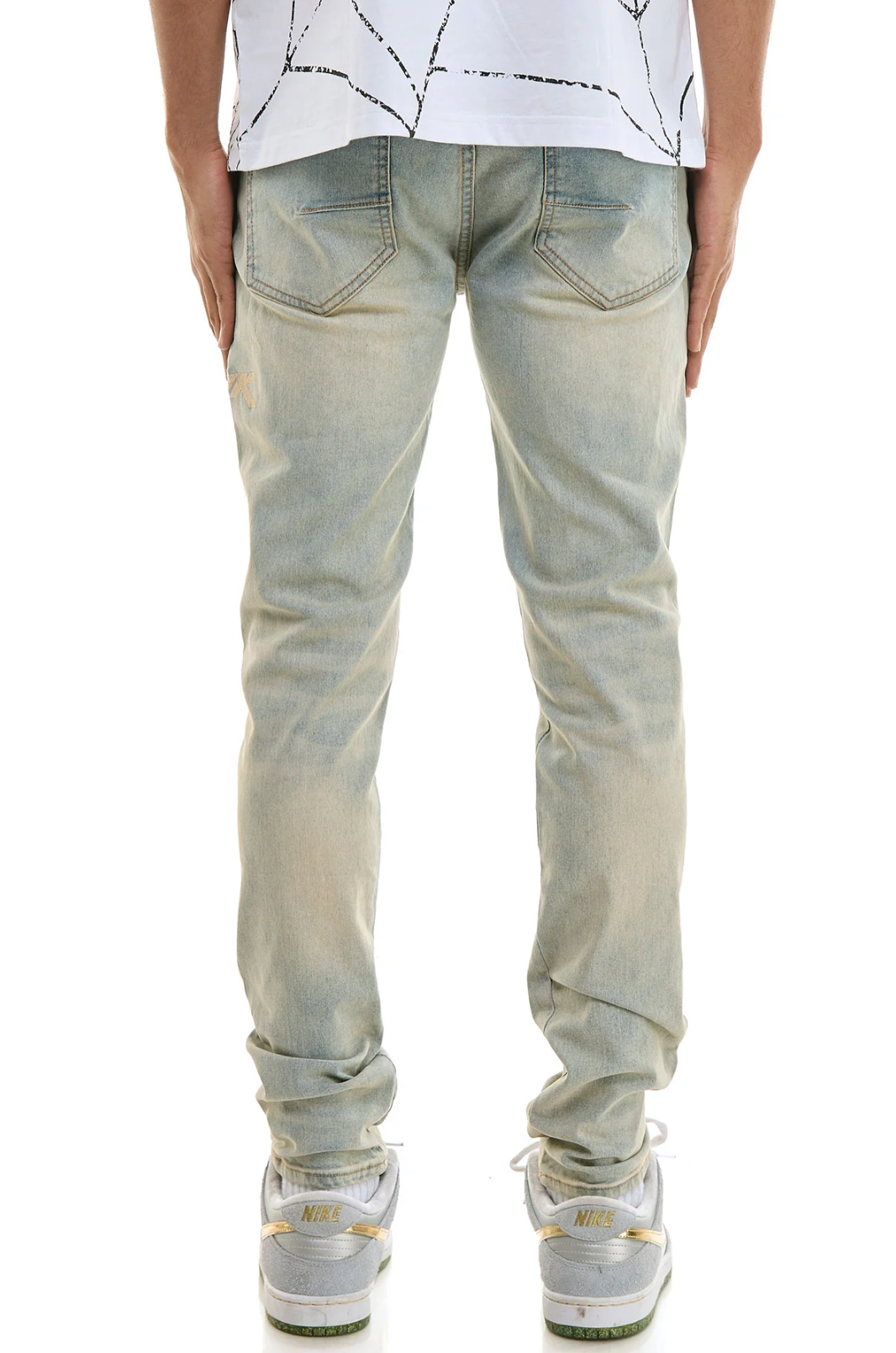 KDNK Dune Embroidered Skinny Jeans