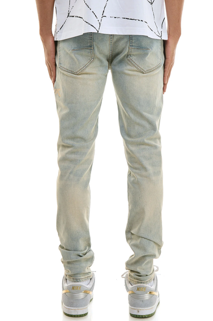 KDNK Dune Embroidered Skinny Jeans