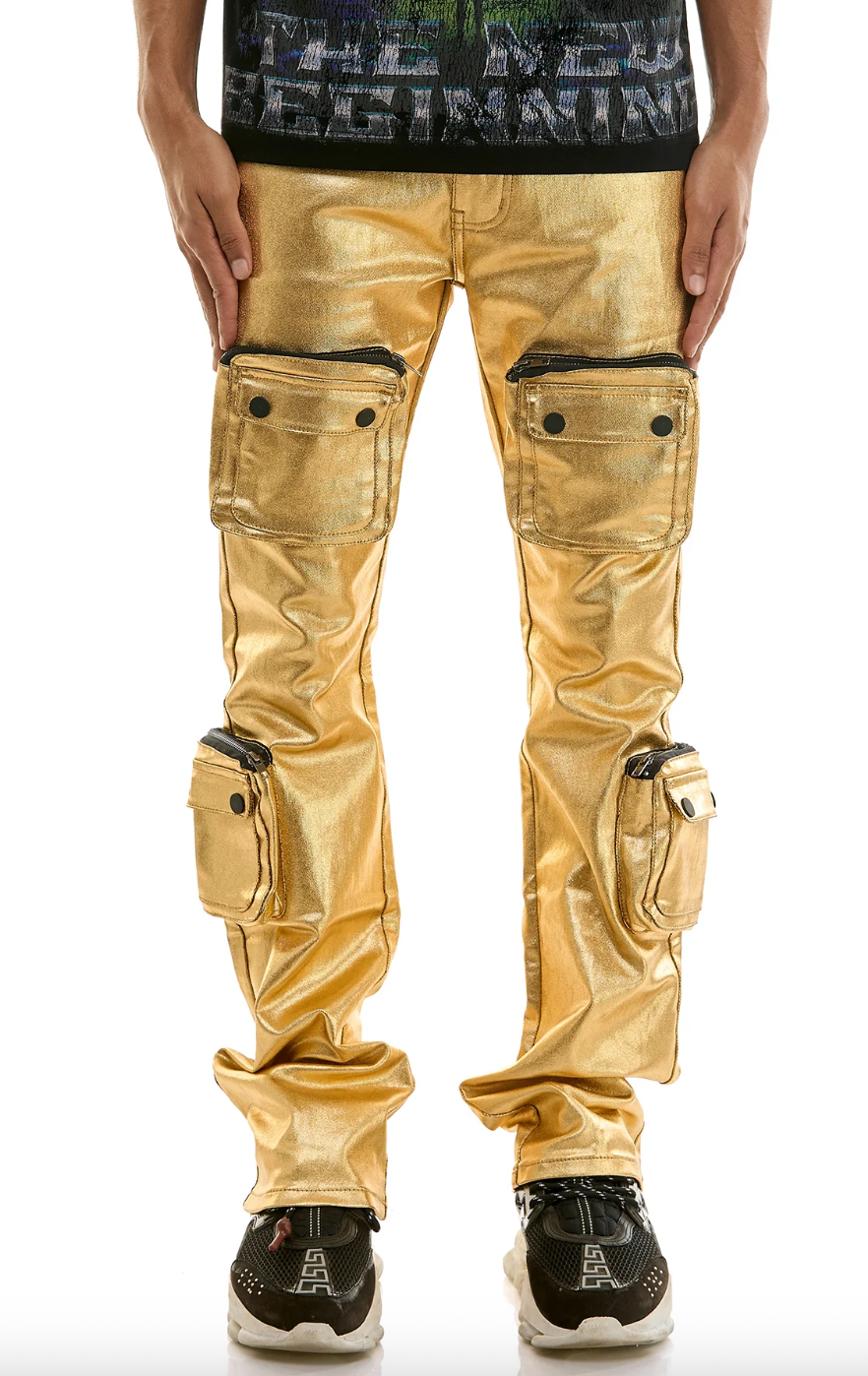 KDNK Cargo Skinny Flare Jeans