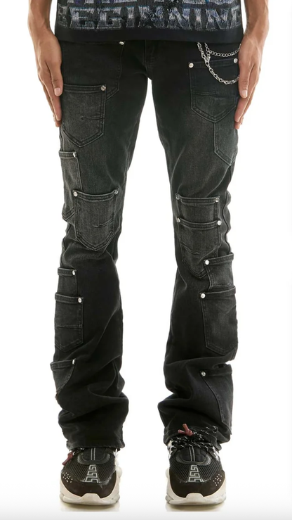KDNK Skinny Flare Pocket Jeans