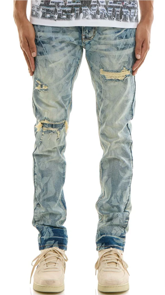 KDNK Skinny Printed Jeans