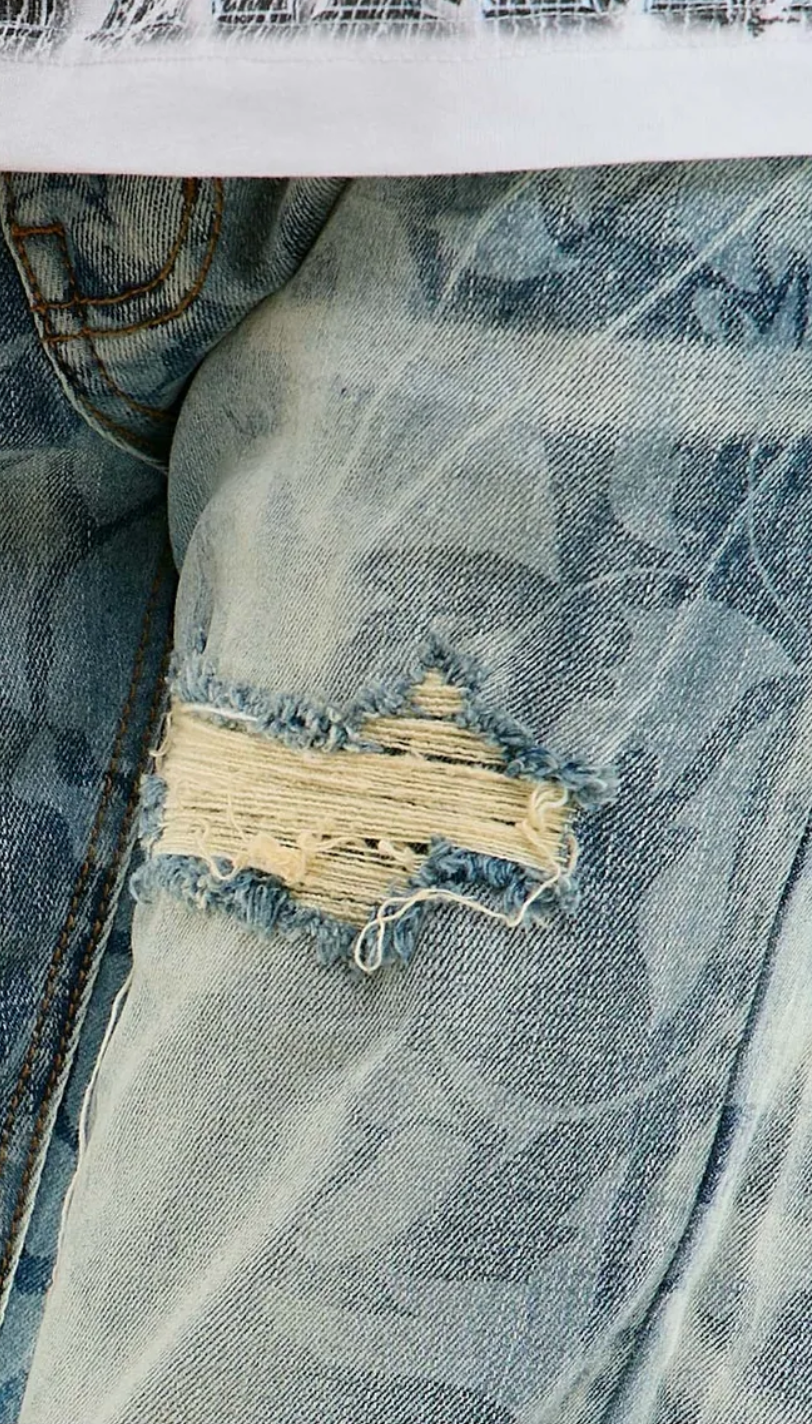 KDNK Skinny Printed Jeans