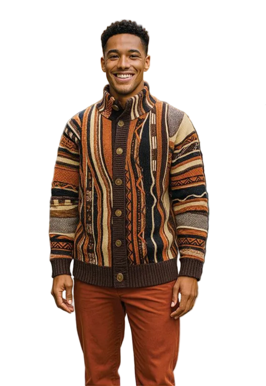 Silversilk Wool Blend Buttoned Sweater – 12014