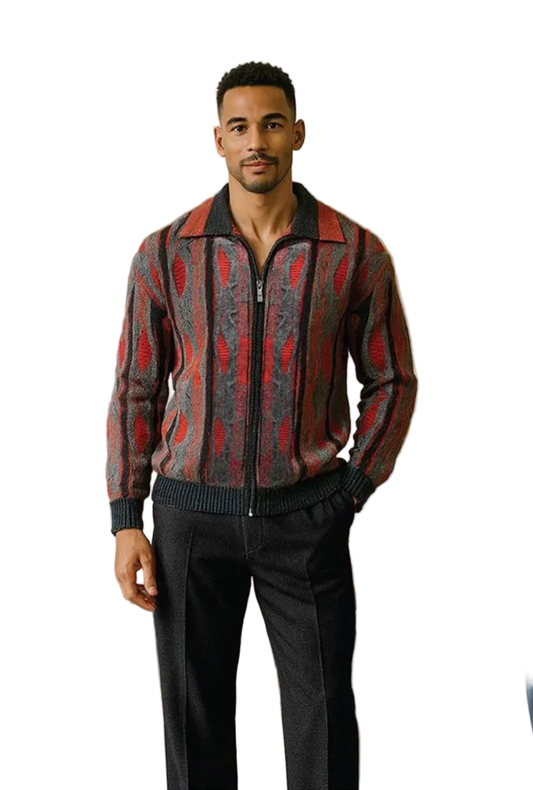 Silversilk Wool Blend Zip Collar Sweater – 12018