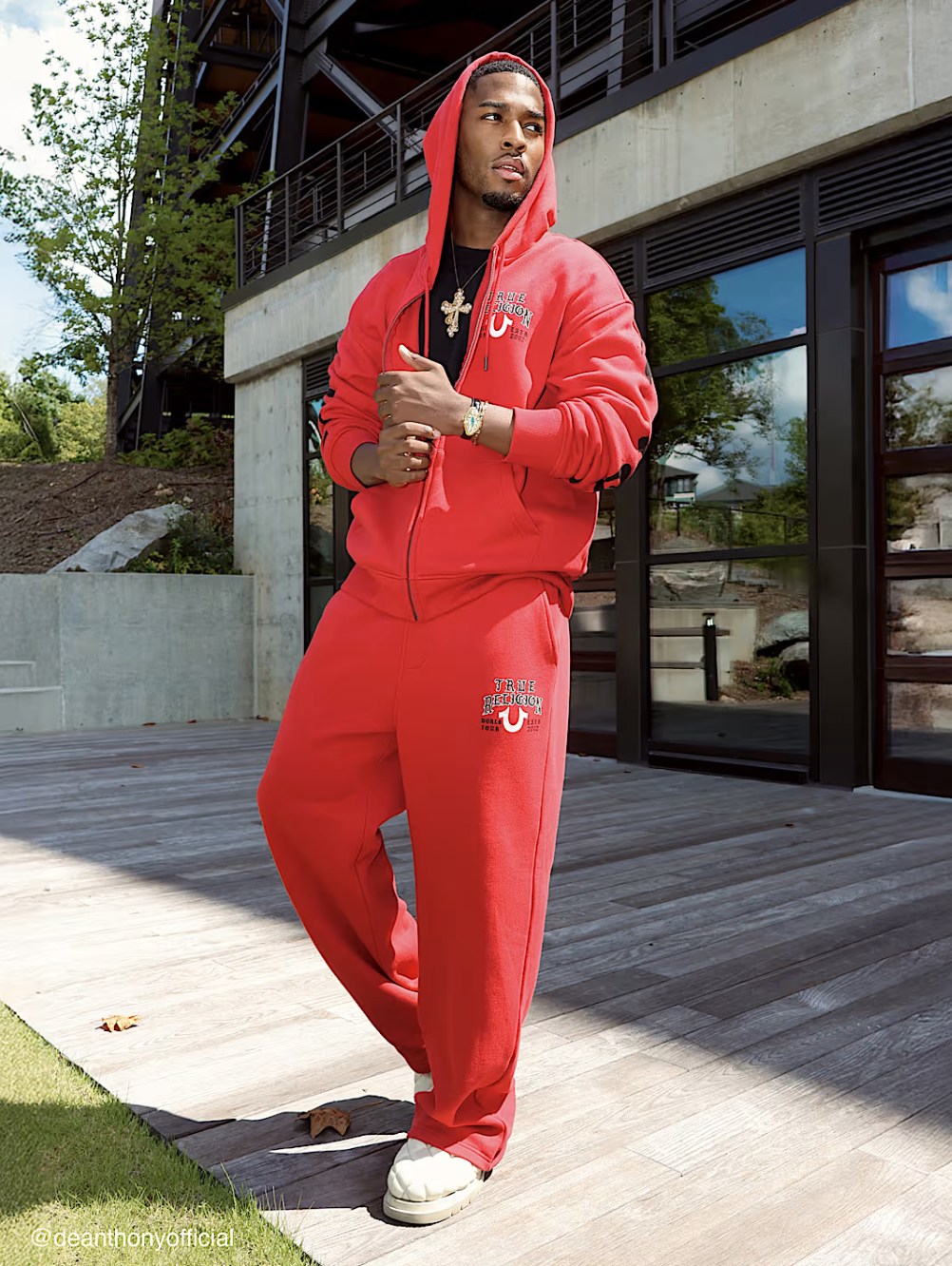 True Religion Logo Flag Baggy Sweatpant